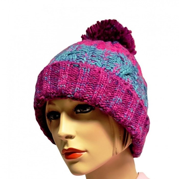 R-SPEKT Kulich MAXI PomPom Beanie Modrovínový (5)